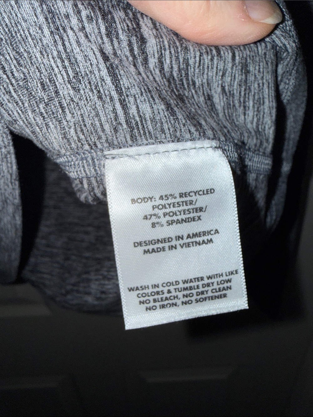 Rhoback Women’s Long Sleeve Heathered Gray Athletic Tee - Picture 5 of 6